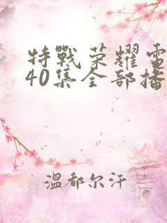 特战荣耀电视剧40集全部播放