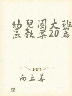 幼儿园大班益智区教案20篇