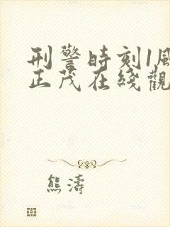 刑警时刻1风华正茂在线观看全集免费播放