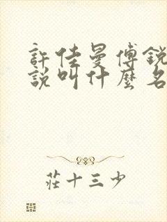 许佳曼傅锐晨小说叫什么名字来着