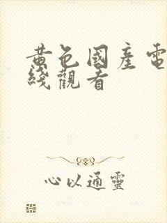 黄色国产电影在线观看