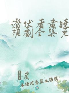 潜伏者黄晓明电视剧全集免费观看