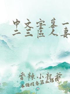 中文字幕一二区二三区人妻专区