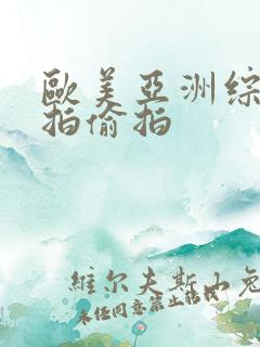 欧美亚洲综合自拍偷拍