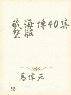 藏海传40集完整版