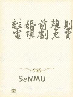 离婚前规则全集电视剧免费观看