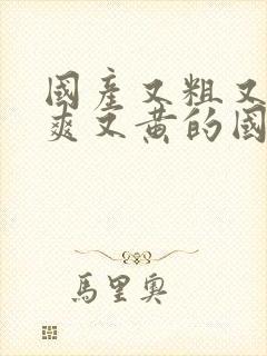 国产又粗又猛又爽又黄的国