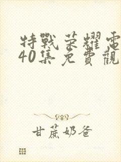 特战荣耀电视剧40集免费观看