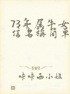 73年属牛女微信名称简单又旺财四个字