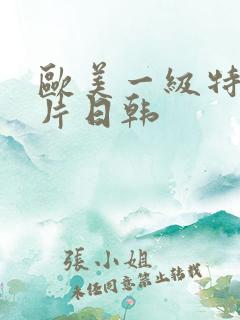 欧美一级特黄大片日韩