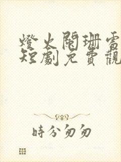 灯火阑珊处等你短剧免费观看