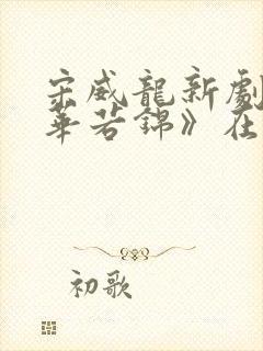 宋威龙新剧《韶华若锦》在哪看