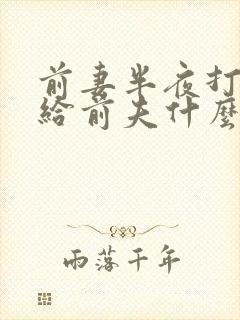 前妻半夜打电话给前夫什么情况