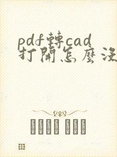 pdf转cad打开怎么没有图形
