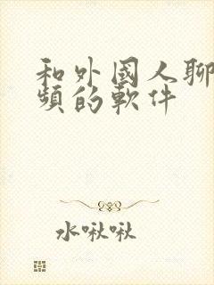 和外国人聊天视频的软件