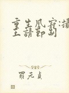 重生凰宠:摄政王请节制