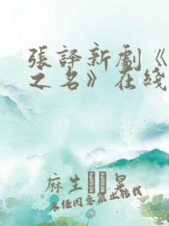 张译新剧《以法之名》在线播放免费