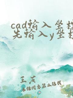 cad输入坐标先输入y坐标吗
