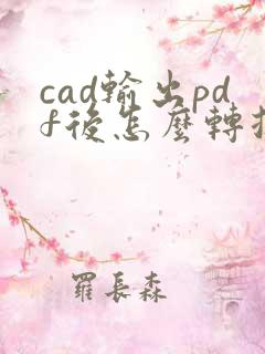 cad输出pdf后怎么转换cad