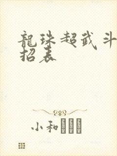 龙珠超武斗传出招表