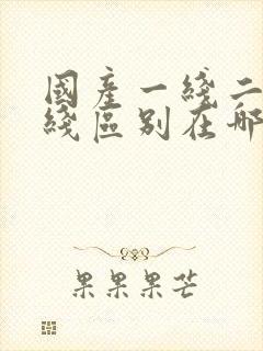 国产一线二线三线区别在哪