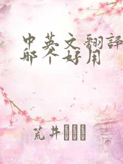 中英文翻译软件哪个好用