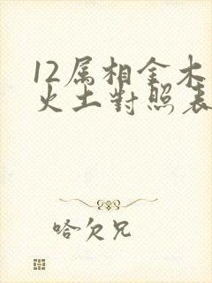 12属相金木水火土对照表