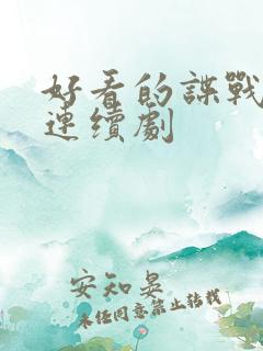 好看的谍战电视连续剧