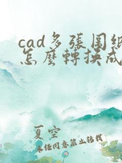 cad多张图纸怎么转换成pdf