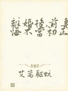 离婚后,前妻她悔不当初正版