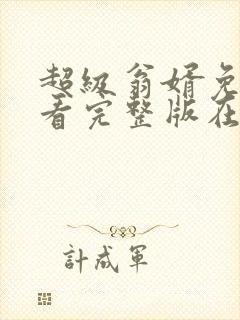 超级翁婿免费观看完整版在线全集