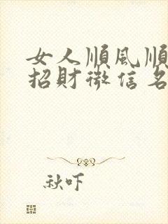 女人顺风顺水又招财微信名