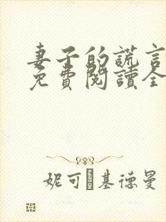 妻子的谎言小说免费阅读全文