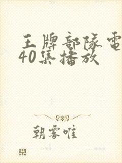 王牌部队电视剧40集播放