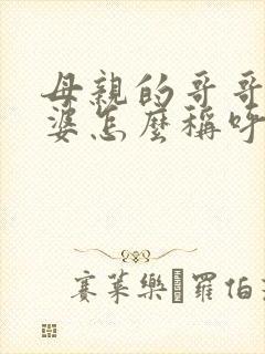 母亲的哥哥的老婆怎么称呼