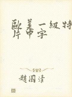 欧美一级特黄大片中字