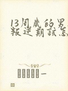 13周岁的男孩叛逆期该怎么办