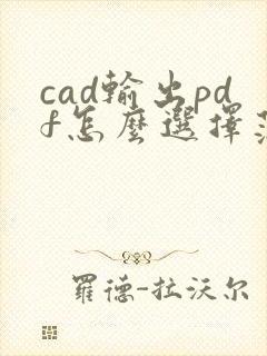 cad输出pdf怎么选择范围