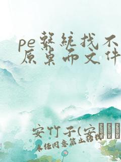 pe系统找不到原桌面文件