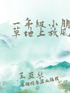 一年级小朋友在草地上放风筝看图写话