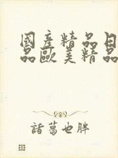 国产精品日韩精品欧美精品