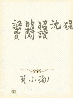 梁明昭沈砚卿免费阅读