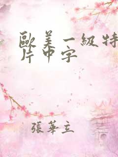 欧美一级特黄大片中字