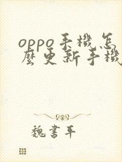 oppo手机怎么更新手机版本