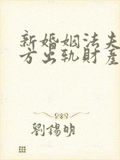 新婚姻法夫妻一方出轨财产怎么分割