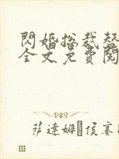 闪婚总裁替嫁妻全文免费阅读