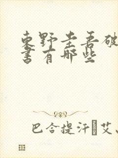 东野圭吾破案的书有哪些