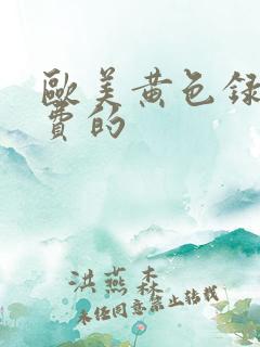 欧美黄色录像免费的