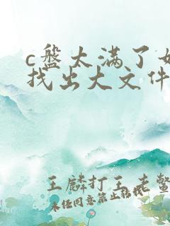 c盘太满了如何找出大文件