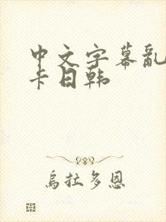 中文字幕乱码不卡日韩